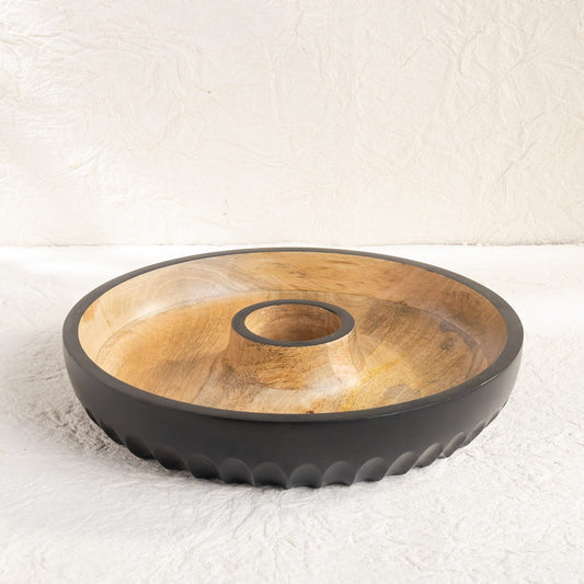 Chip and Dip Wooden Platter