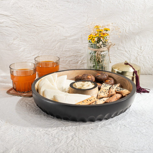 Chip and Dip Wooden Platter
