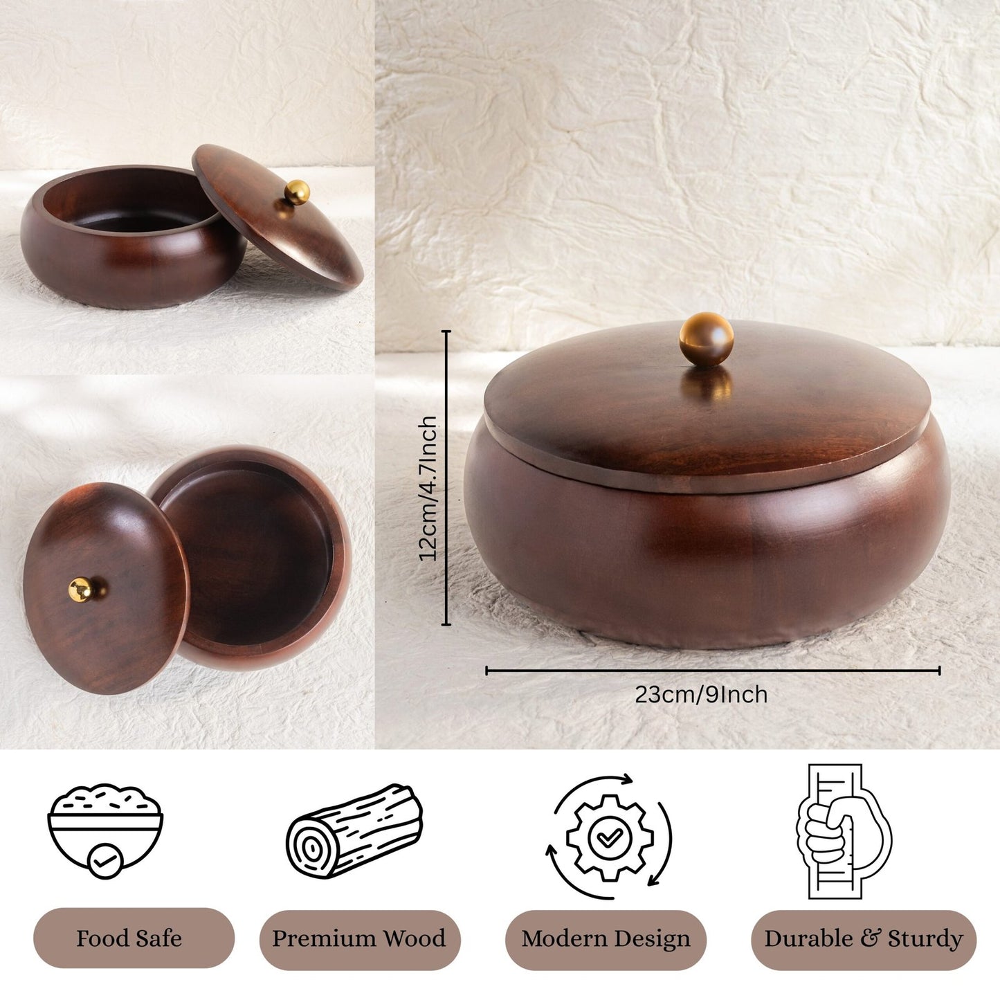 Oval Wooden Chapati Box