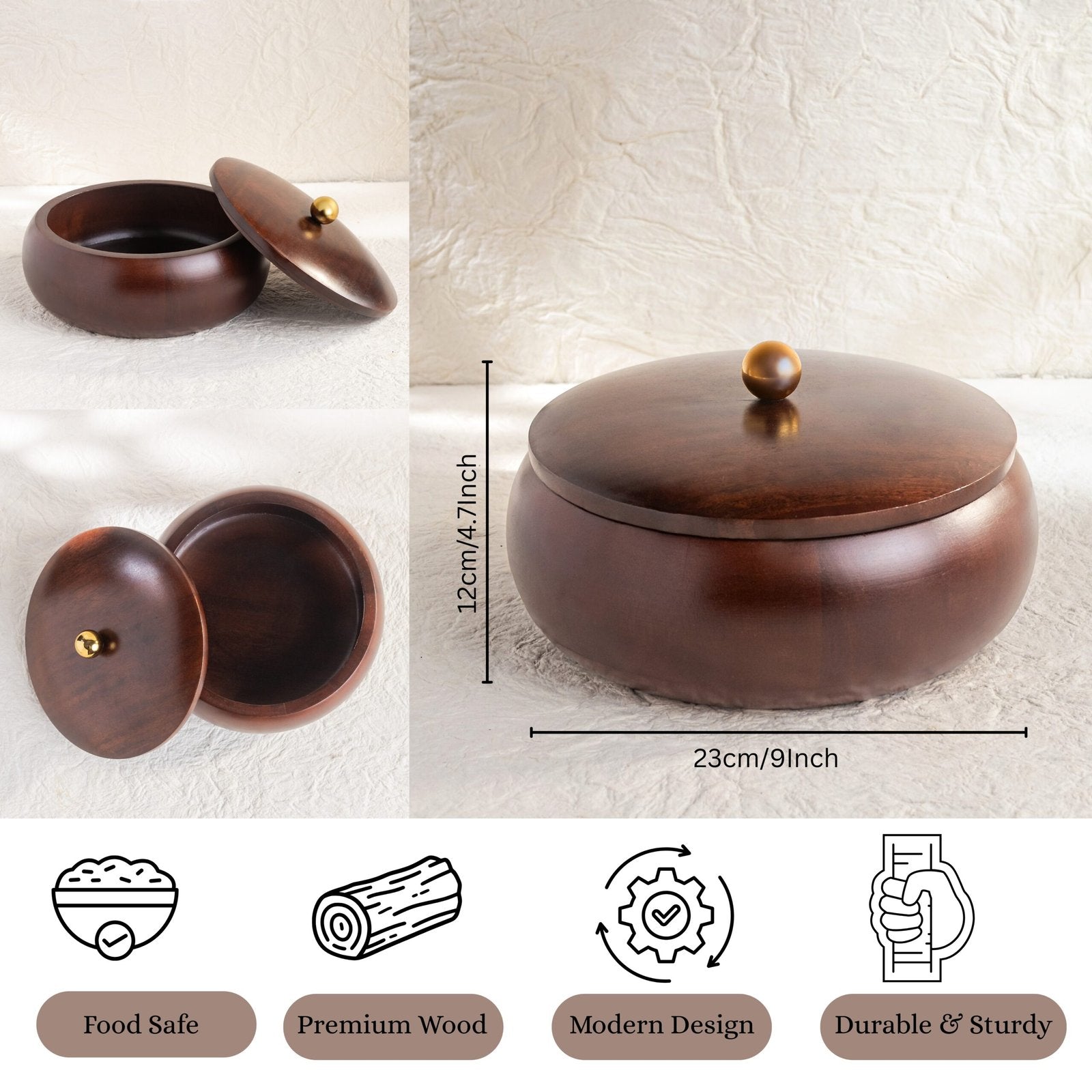 Oval Wooden Chapati Box