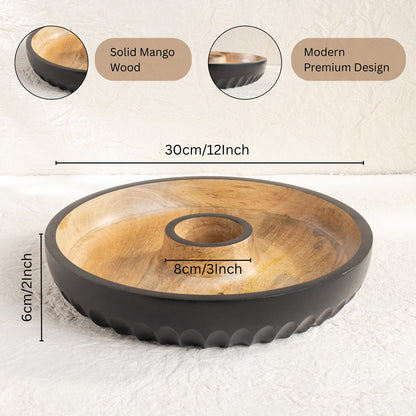 Chip and Dip Wooden Platter