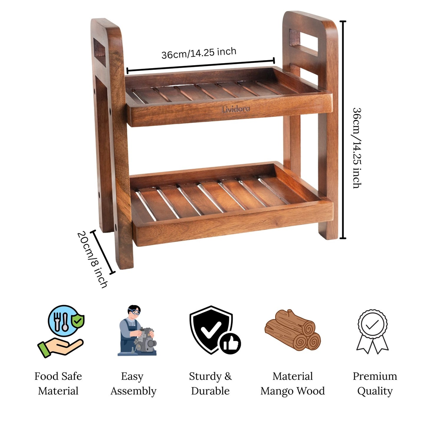 Dual-Tier Wooden Organizer