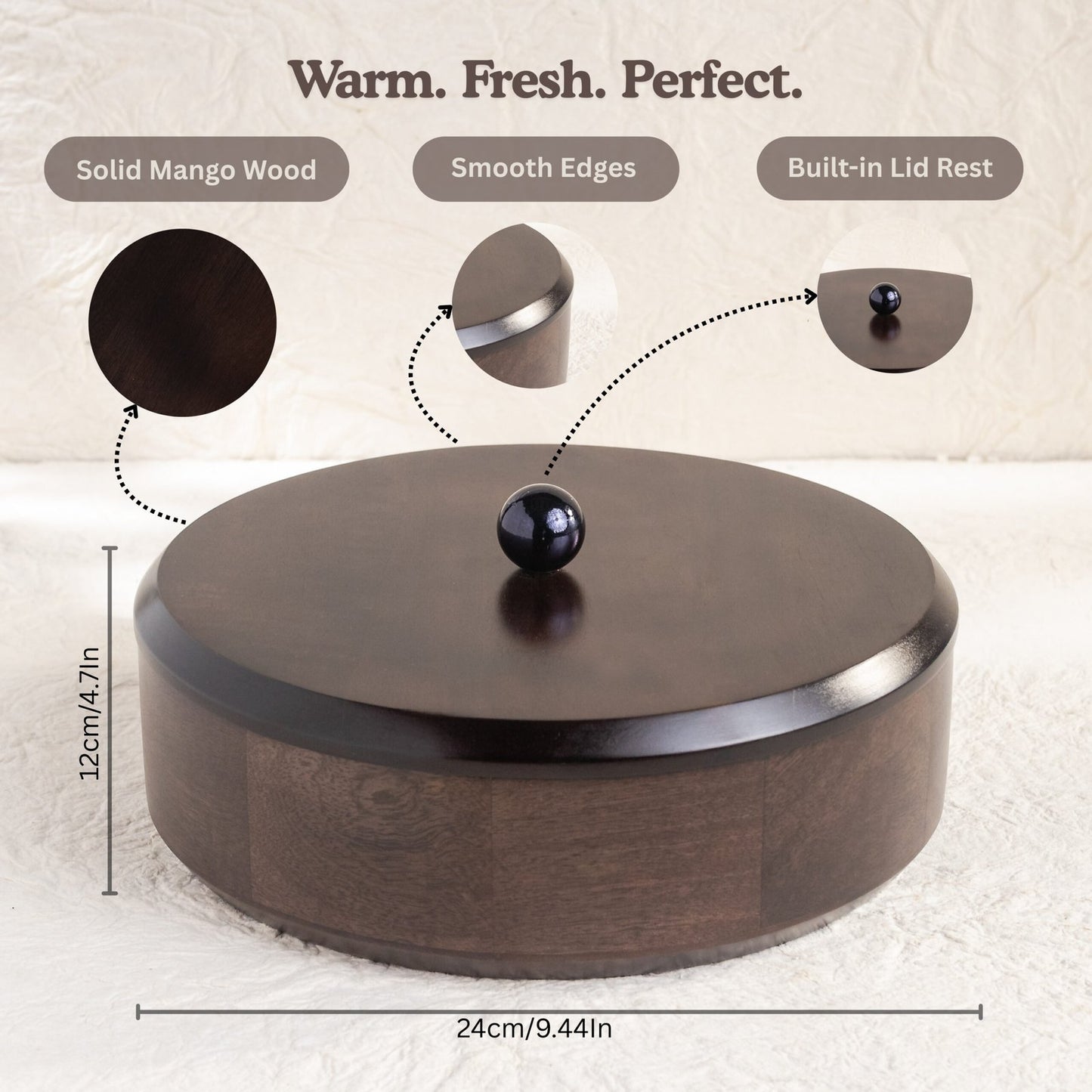 Wooden Circular Chapati Box