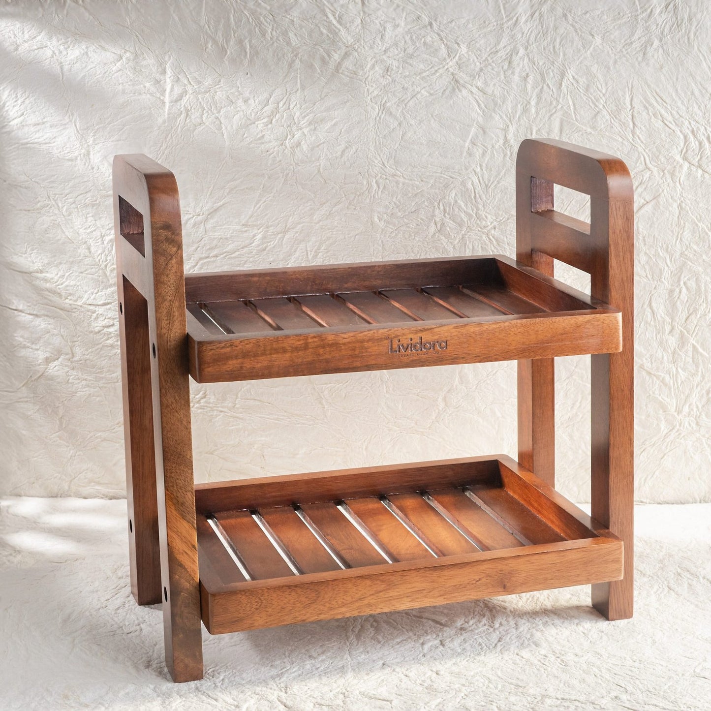 Dual-Tier Wooden Organizer