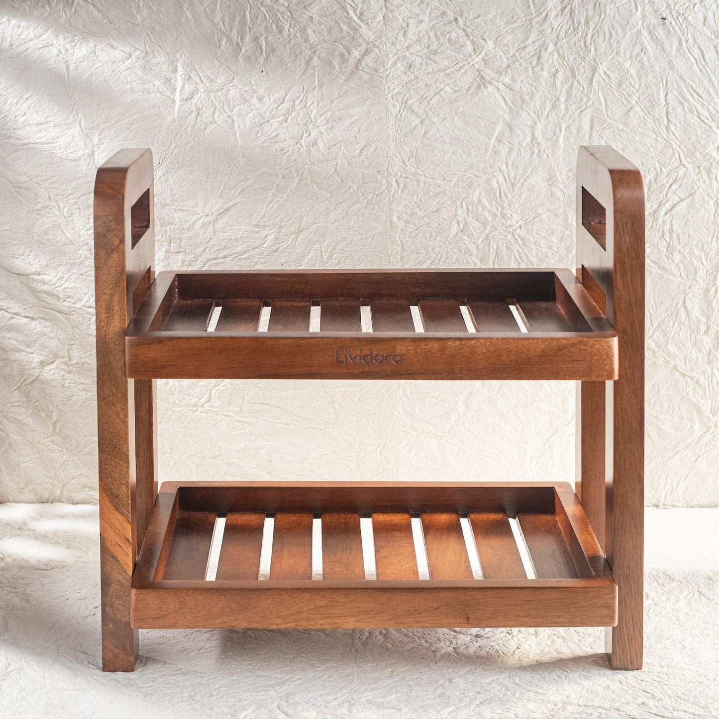 Dual-Tier Wooden Organizer