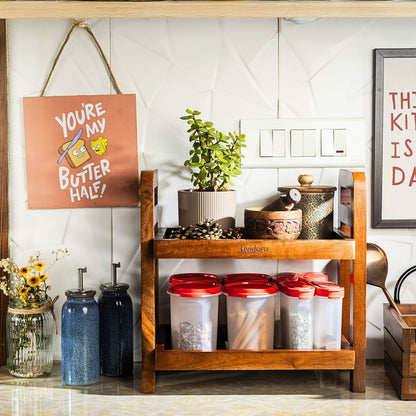 Dual-Tier Wooden Organizer