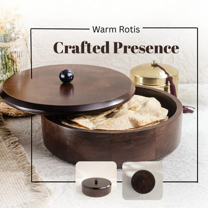 Wooden Circular Chapati Box