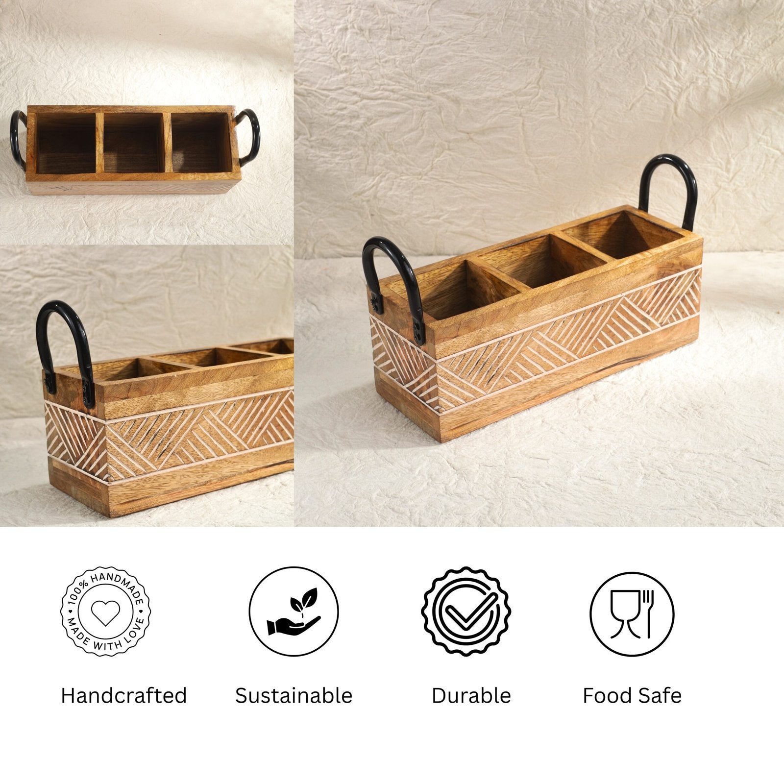 Tressa Cube Handcrafted Wooden Organizer