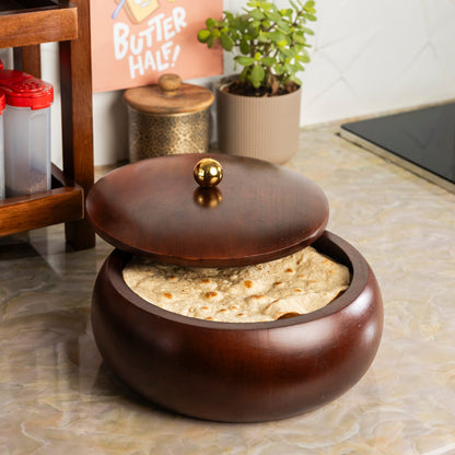 Oval Wooden Chapati Box