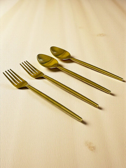 Gold Finish Cutlery Set of 4