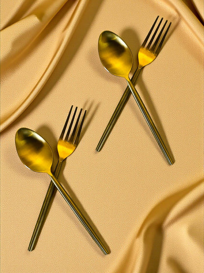 Gold Finish Cutlery Set of 4