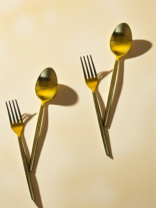Gold Finish Cutlery Set of 4