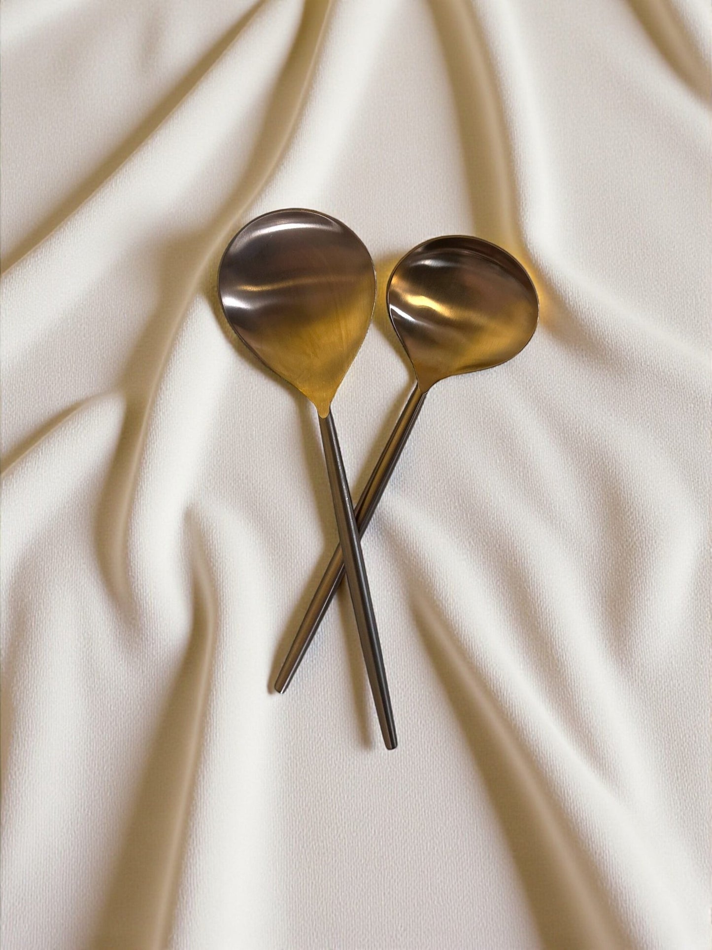 Rose Gold Serving Spoons Set of 2