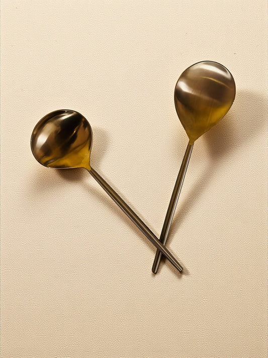 Rose Gold Serving Spoons Set of 2