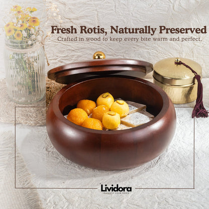 Oval Wooden Chapati Box
