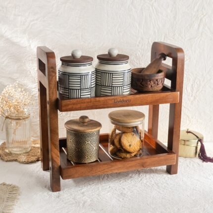 Dual-Tier Wooden Organizer