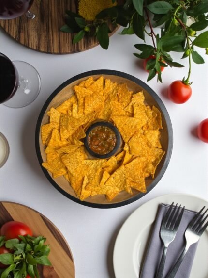 Chip and Dip Wooden Platter