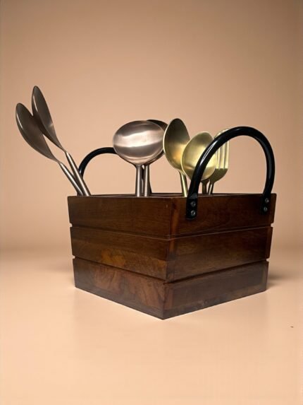 5-Compartment Wooden Organizer