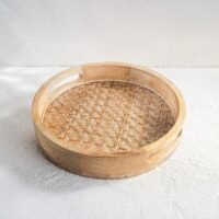 Handcrafted Round Cane Tray